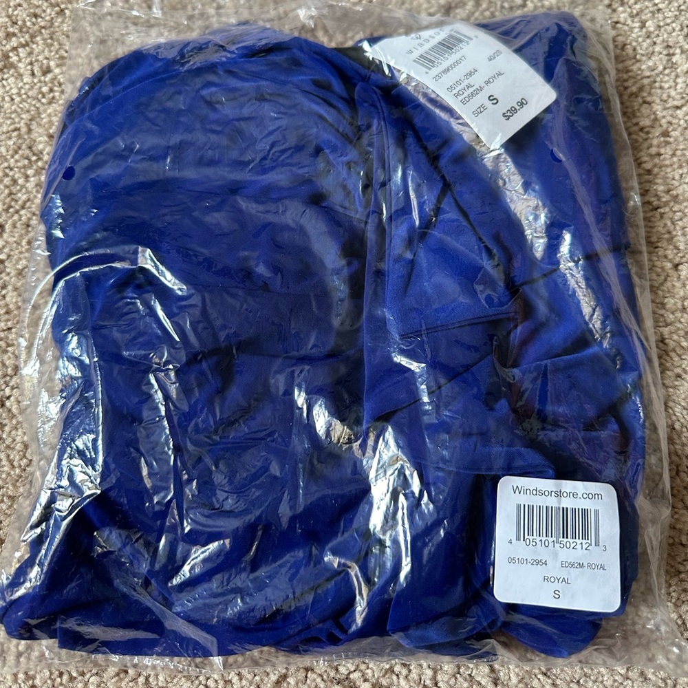 Blue bodycon ruffle dress - Picture 3 of 4